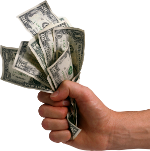 Money dollars in hand PNG image-3537